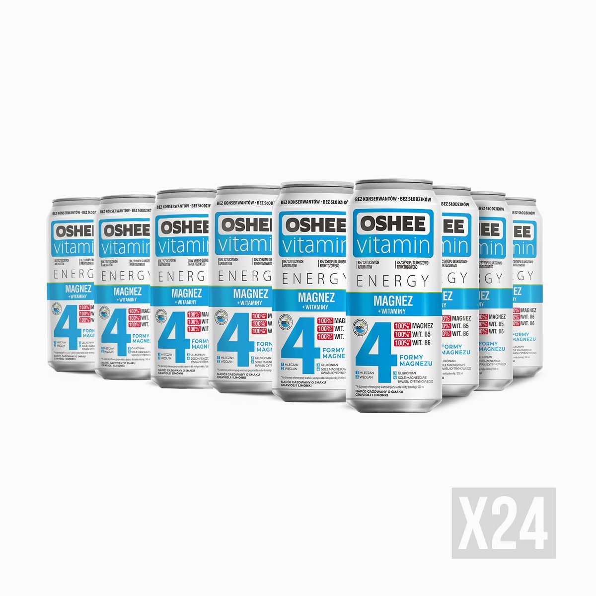 24x Oshee Vitamin Energy 4 Formy Magnezu 500 ml
