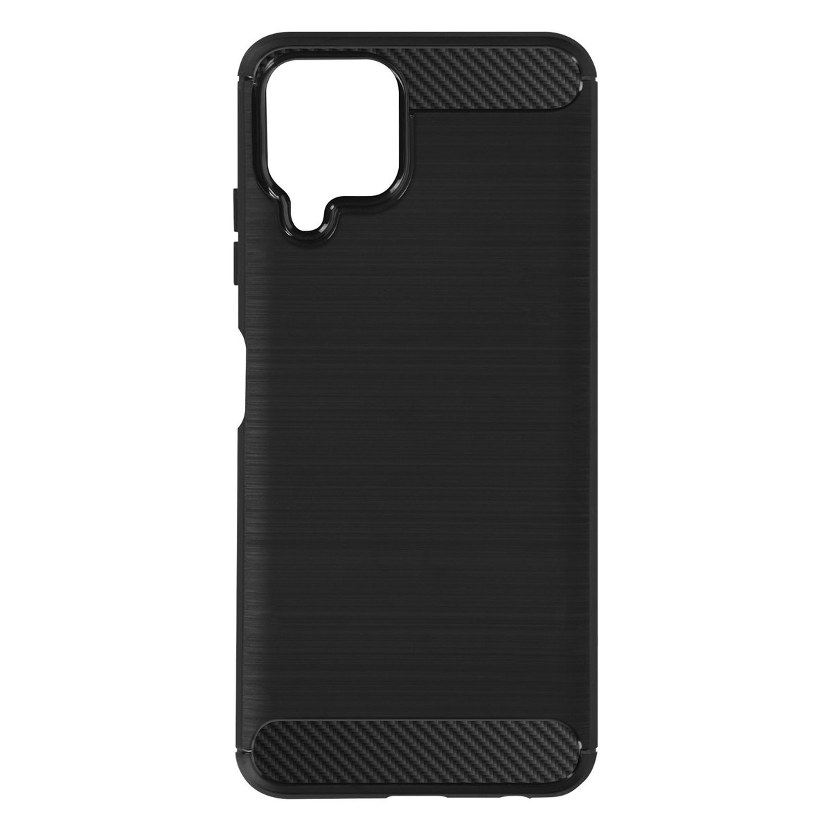 Samsung Galaxy A22 4G Elastyczne wzmocnione etui z efektem szczotkowanego włókna węglowego w kolorze czarnym