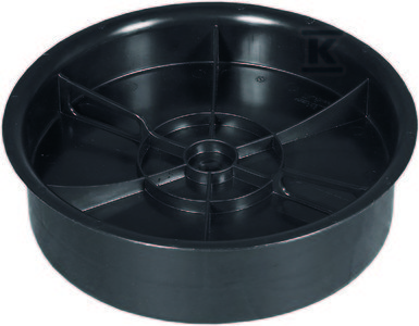 Kaczmarek Pokrywa dno tworzywowa PP dn 315mm, do studni z osadnikiem do wewnątrz rury trzonowej korugowanej dn 315mm, bez uszczelki, kolor czarny (studnia