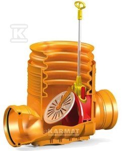 Karmat Kineta przelotowa 315x160 z zasuwą burzową do rury wznoszącej DN 315mm karbowanej (średnica zewnętrzna rury 355mm)