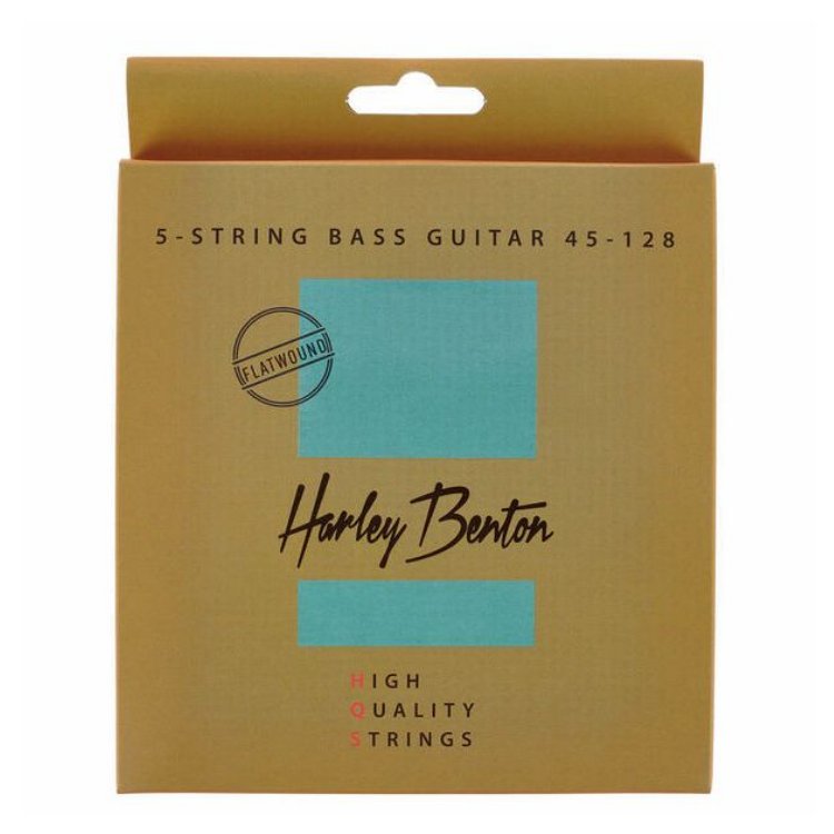 Struny do basu 5 strunowego 45-128 Harley Benton HQS Flatwound