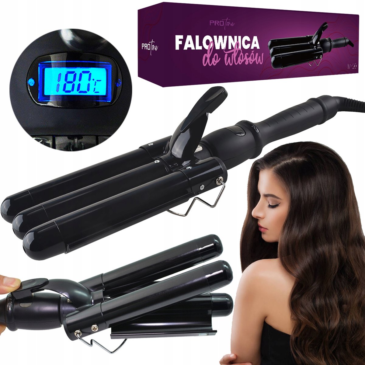 Falownica Do Włosów Lokówka Karbownica Lcd 130W M-20