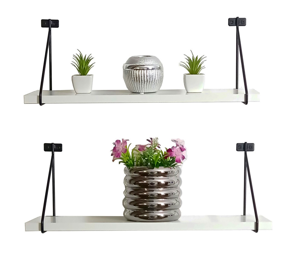 Podwójna biała półka ścienna P0-D70