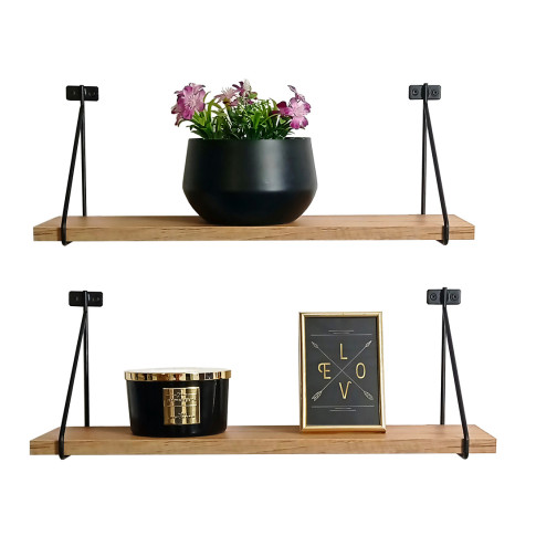 Industrialny zestaw dwóch półek ściennych dąb craft E8-S31