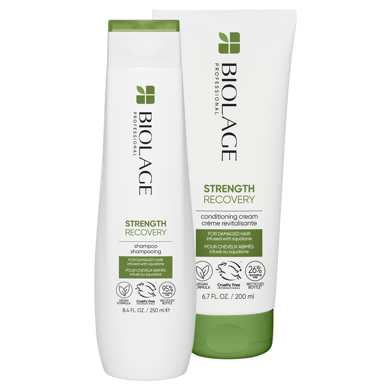 Biolage Strength Recovery, zestaw do włosów zniszczonych, szampon + odzywka