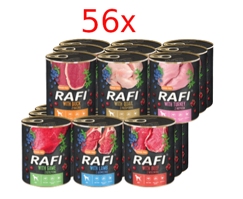 DOLINA NOTECI Rafi dla psa mix smaków 56x400g