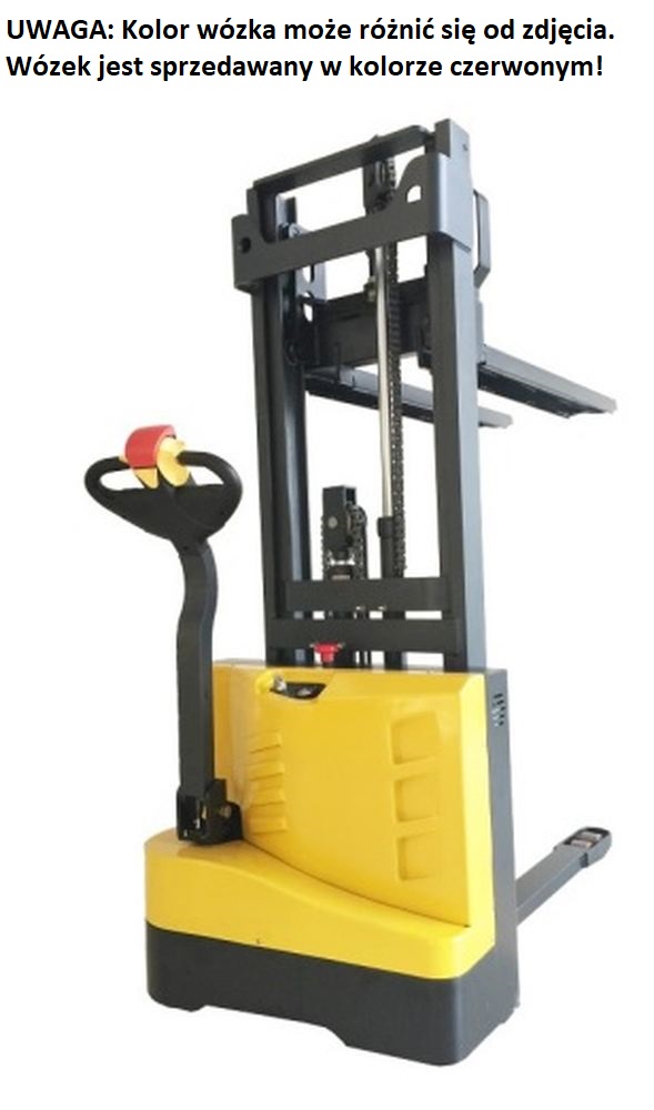 Wózek podnośnikowy elektryczny czerwony (udźwig: 1500 kg, długość wideł: 1150mm, wysokość podnoszenia: 3000 mm) 00581573