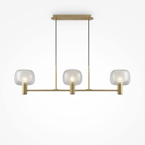 Potrójna lampa wisząca Vision MOD411PL-03G szklane klosze złota