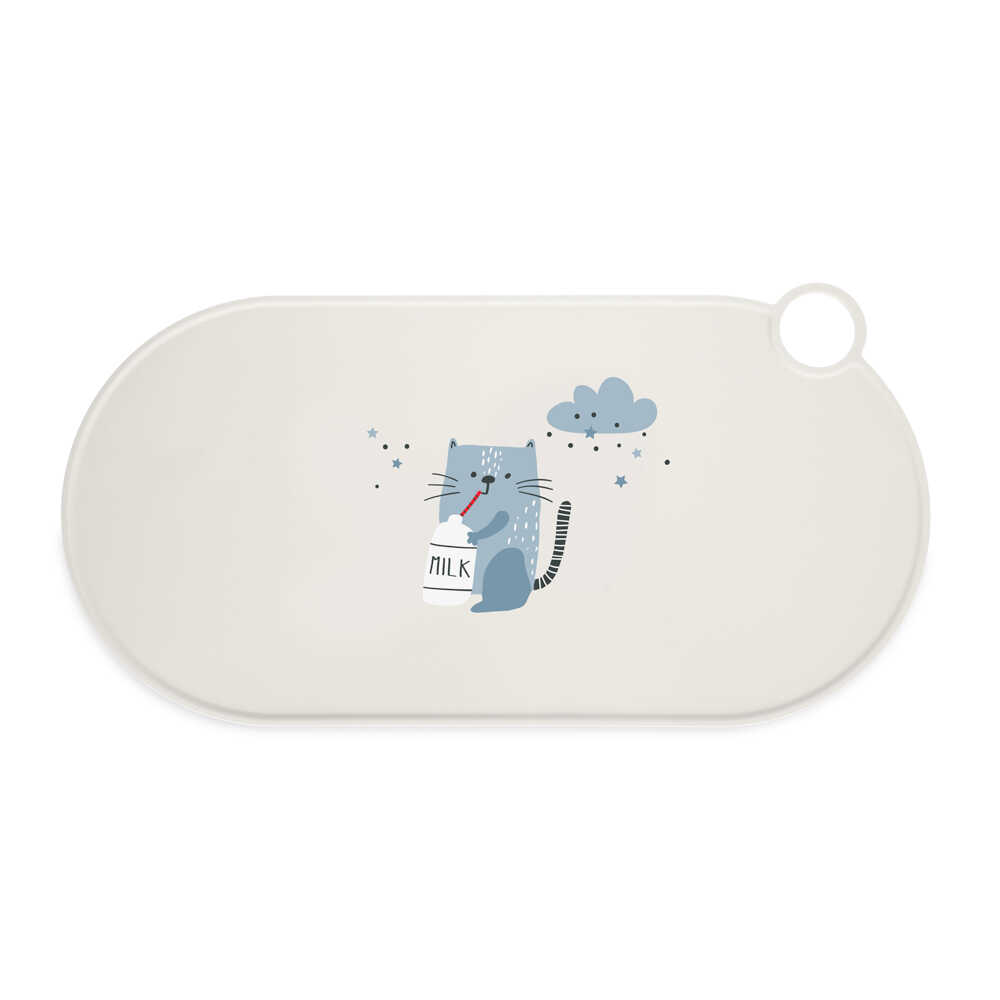 TIAKI, silikonowa podkładka pod miskę, Milky Kitty - Dł. x szer.: 50 x 25 cm