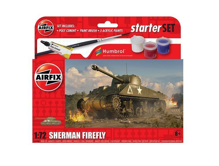 Zdjęcia - Model do sklejania (modelarstwo) AIRFIX Polski czołg średni Sherman Firefly  55003 (z farbami)