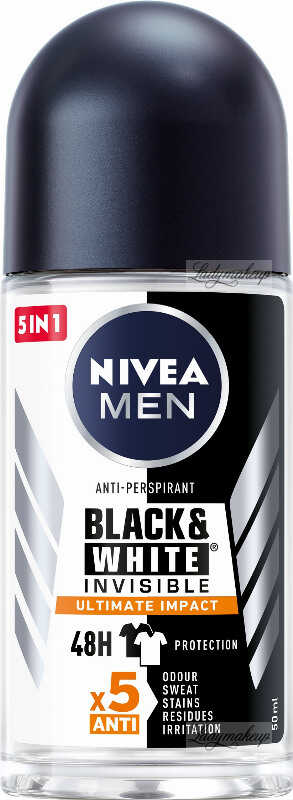 Nivea - Men - Anti-Perspirant - Black & White Invisible Ultimate Impact - Antyperspirant w kulce dla mężczyzn - 50 ml