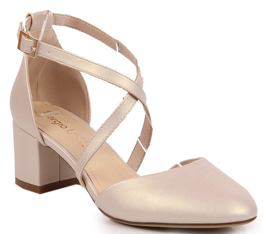 Sandały damskie Sergio Leone SK824 beż perła