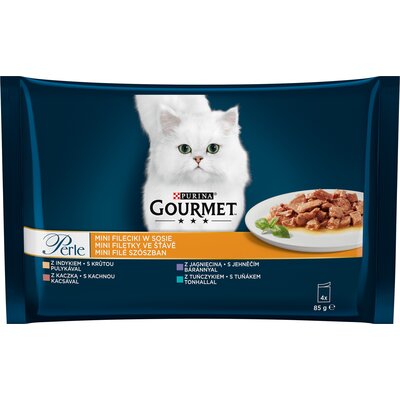 PURINA Gourmet perle Karma mokra dla kota mix Ind/kacz/tuń/jag 12 x 85g