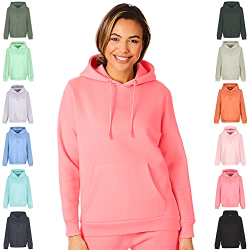 Light & Shade Damska bluza z kapturem Soft Touch damska odzież domowa bluza z kapturem top różowa