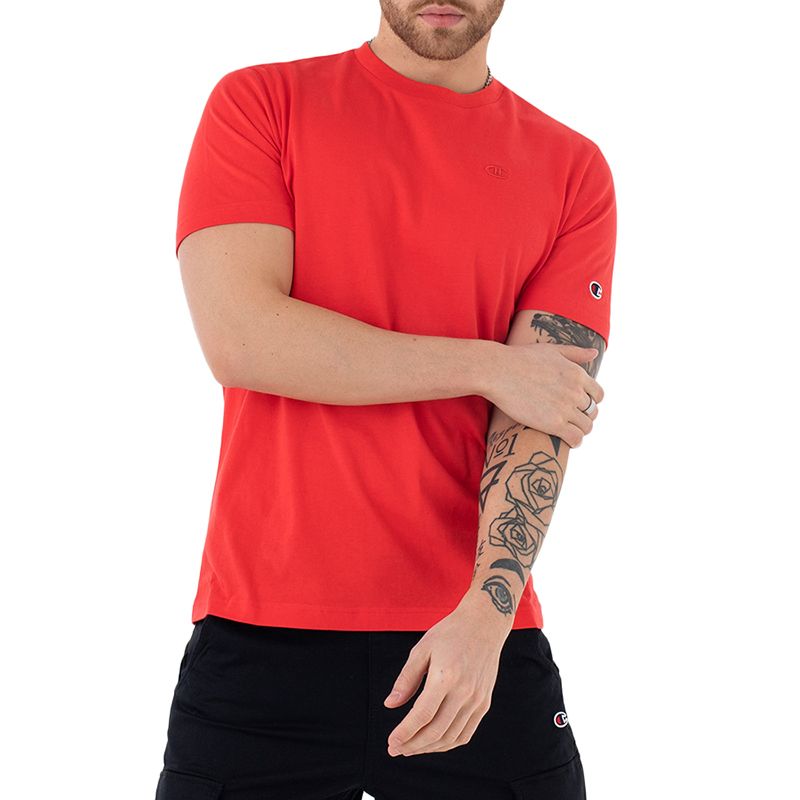 Koszulka Champion Embroidered Comfort Fit Cotton 218496-RS036 - czerwona
