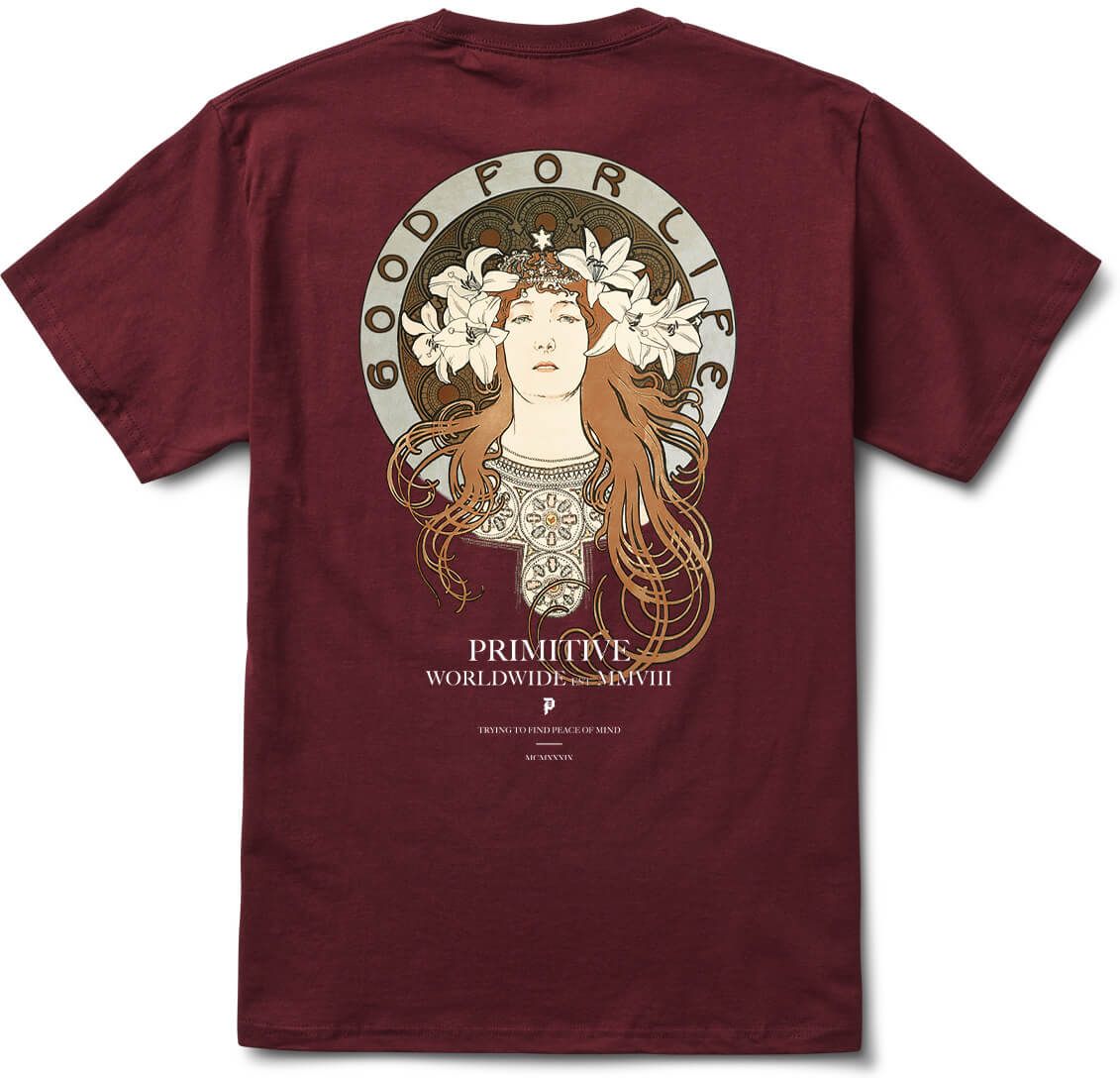 t-shirt męski PRIMITIVE (MUCHA) PLUME TEE Burgundy