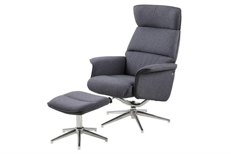 D2.Design Fotel z podnóżkiem Alura ciemnoszary 172456