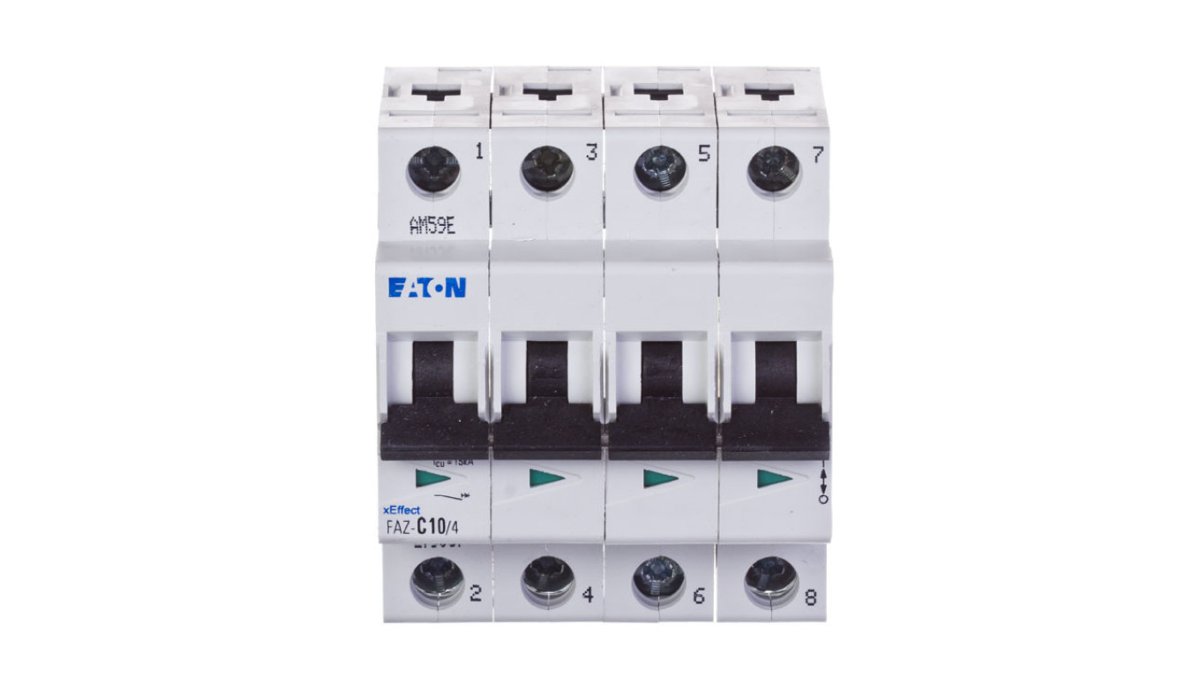 Eaton Wyłącznik nadprądowy 4P C 10A 15kA AC FAZ C10/4 279057 279057