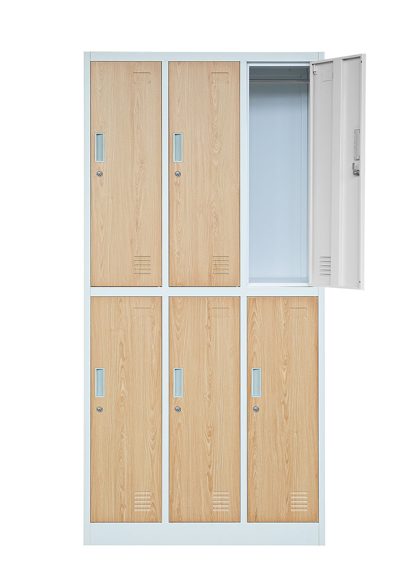 JAN NOWAK Eco Design model IGOR 900x1850x450 szafa socjalna 6-drzwiowa biała/dąb sonoma