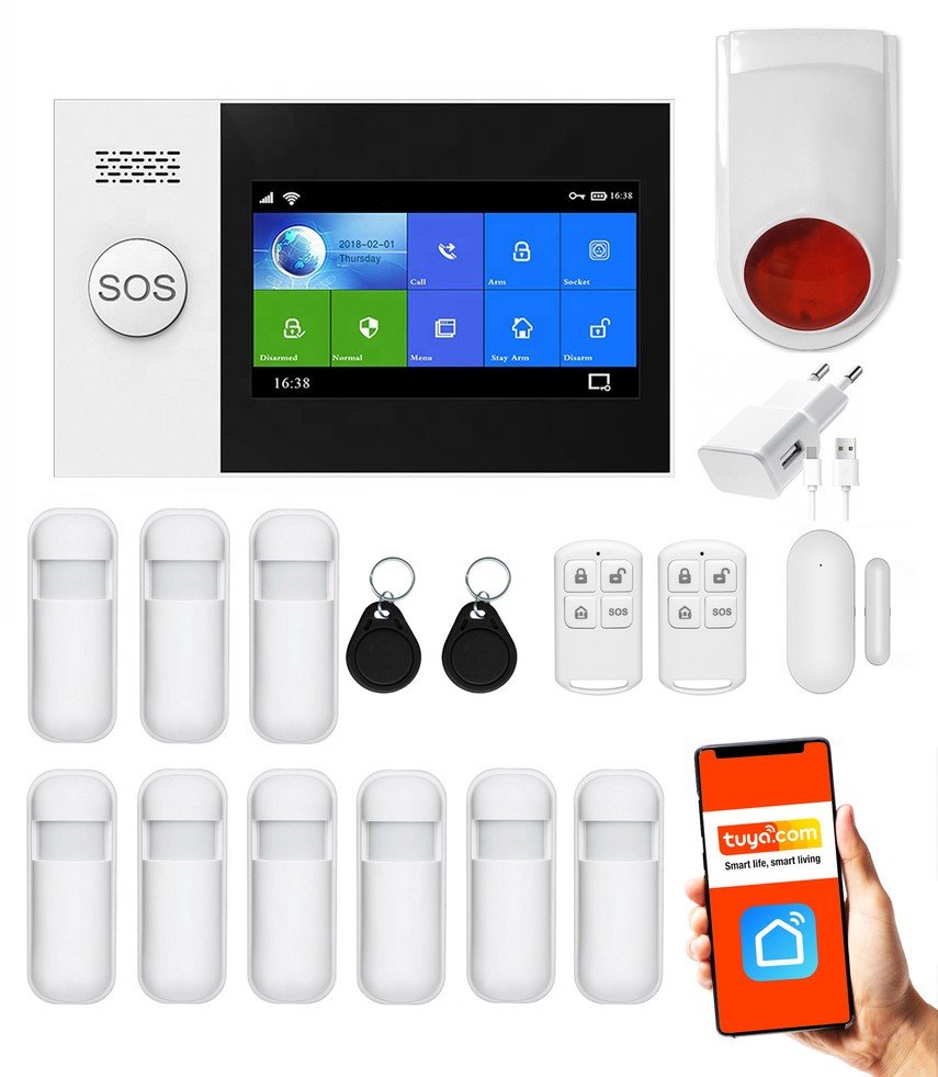 Bezprzewodowy Alarm 2G Gsm + Wifi - Hxa007 R9 + Syrena Bezprzewodowa 120 Db