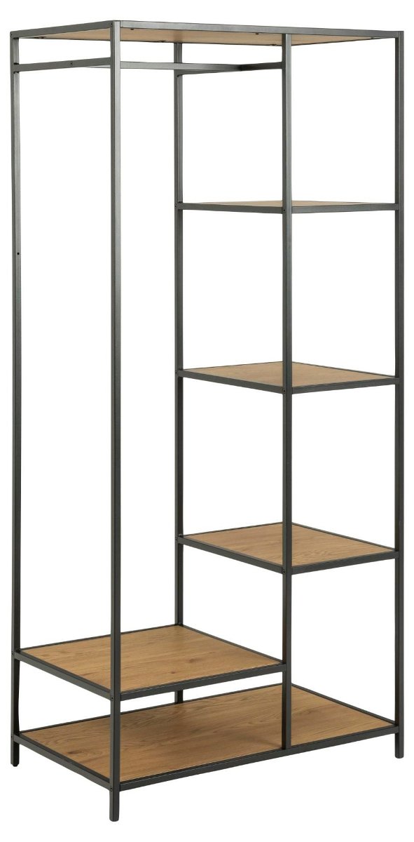 Czarna szafa w dekorze drewna dębowego Actona Seaford