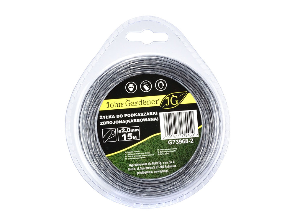 ŻYŁKA TNĄCA DO KOS I PODKASZAREK 2 MM 15 MB G73968-2 KARBOWANA ZBROJONA