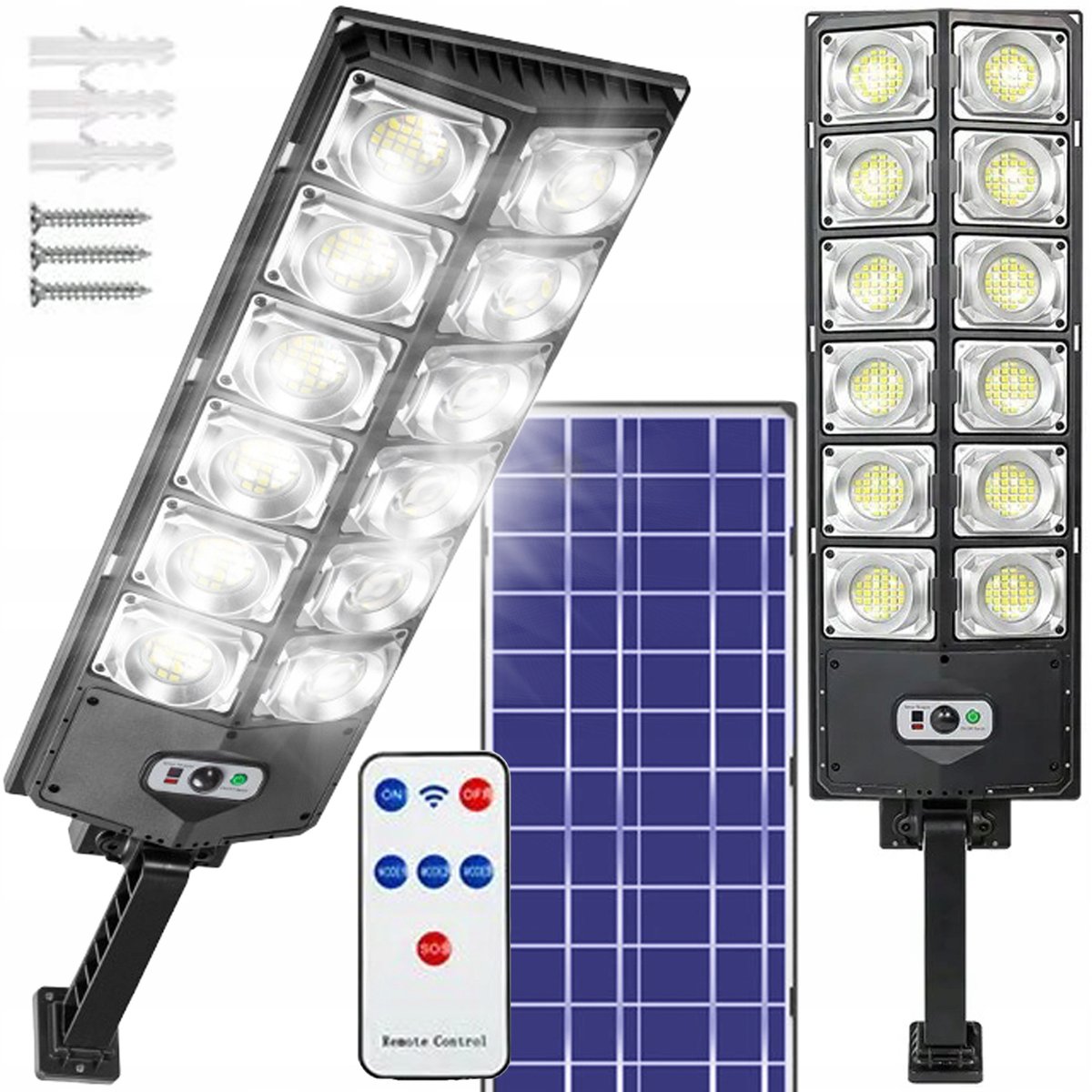 Lampa Solarna 1000W Czujnik Zmierzchu Ruchu + Pilot Xw-D50