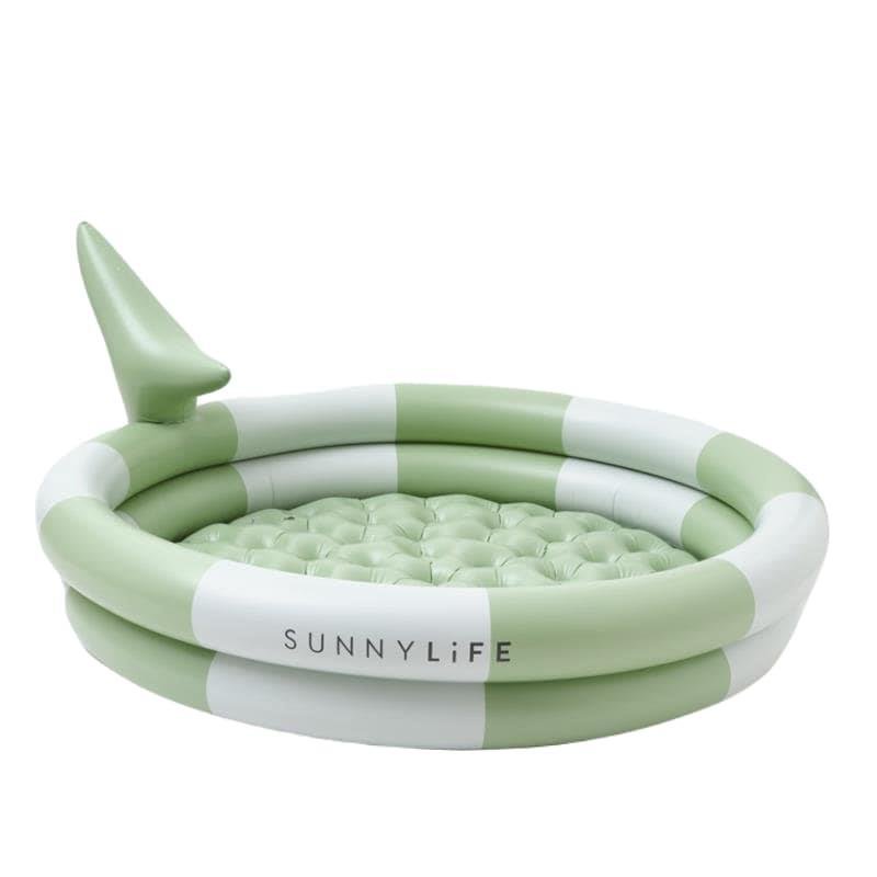 Sunnylife - Dmuchany basen dla dzieci -  Shark Tribe, Khaki