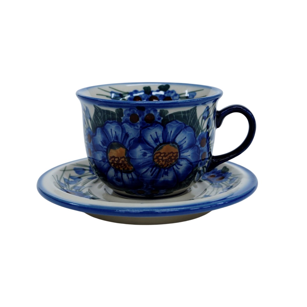 Ceramiczna filiżanka i spodek Ceramika Bolesławiec