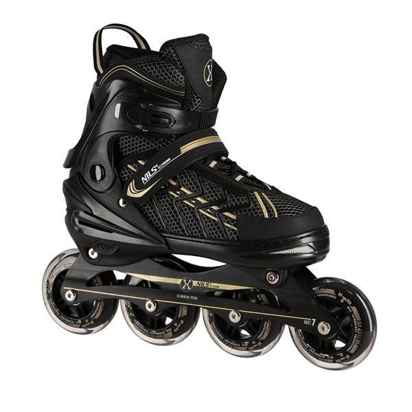 Na1128 Czarno-Złote Rozm. Xl(43-45)  Łyżworolki Nils Extreme