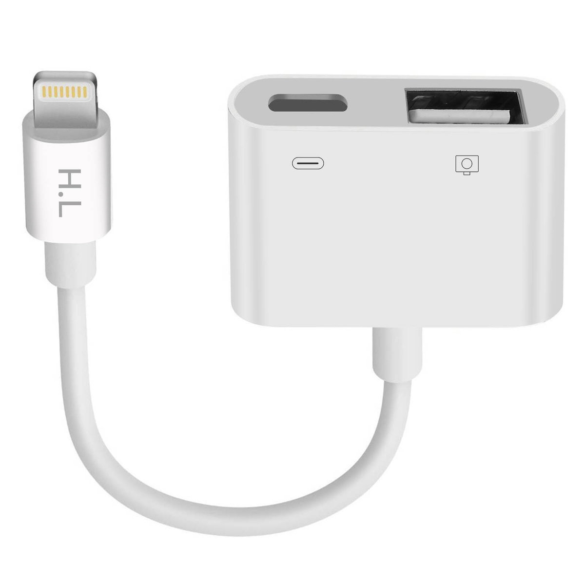 Kompaktowa przejściówka ze złącza Lightning do iPhone'a/iPada ze złącza Lightning na USB - biała