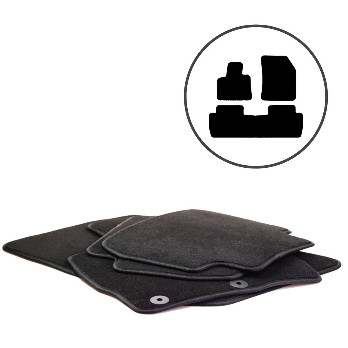 Dywaniki samochodowe welurowe do Peugeot 5008 II, 4szt.