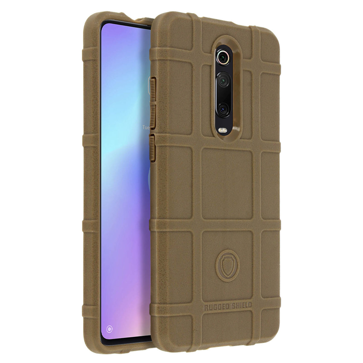 Wzmocniony, odporny na wstrząsy silikonowy pokrowiec Xiaomi Mi 9T / Mi 9T Pro - wypukły kafelek, złoty