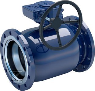 Zawór kulowy VEXVE do wody do 200C, DN200 PN16 kołnierzowy, przelot zredukowany, przekładnia ręczna