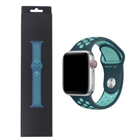 Apple Watch Series 1/ 2/ 3/ 4/ 5/ 6/ 7 Series 42/ 44/ 45mm Pasek Nike Sport Band Mxr12Am/A - Turkusowo-Zielony (Midnight Turquoise/Aurora Green)