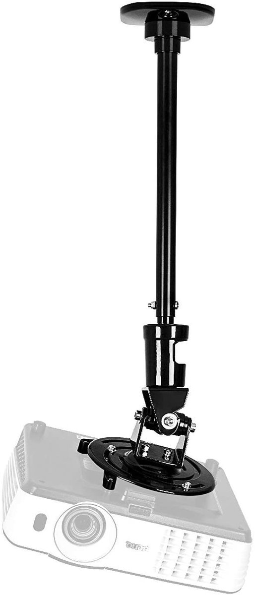 Duronic PB02XL Uchwyt projektora sufitowy ścienny | wieszak | ramię do projektora rzutnika | waga do 10kg | regulowana wysokość | czarny | idealny n..