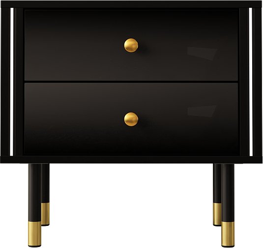 Szafka nocna CRISTAL 04 czarny połysk + LED