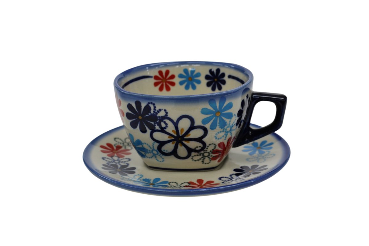 Ceramiczny filiżanka kwadratowa Bolesławiec