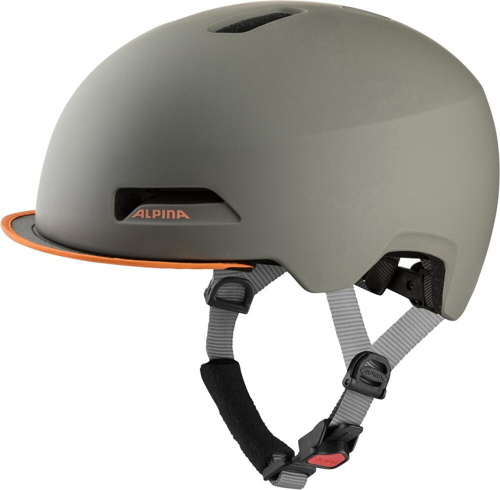 Alpina Unisex - Dorośli, BROOKLYN Kask rowerowy, moon-grey-peach matt, 52-57 cm