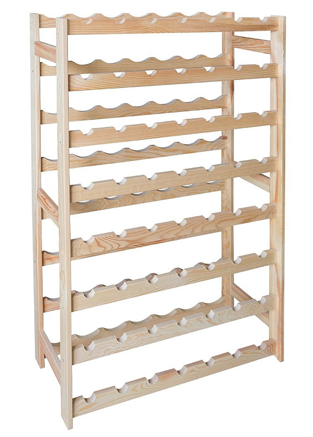 Wysoki drewniany regał na wino W4-K43