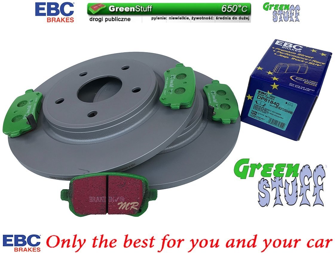 Tylne klocki GreenStuff + tarcze hamulcowe 305mm EBC seria PREMIUM Volkswagen Routan
