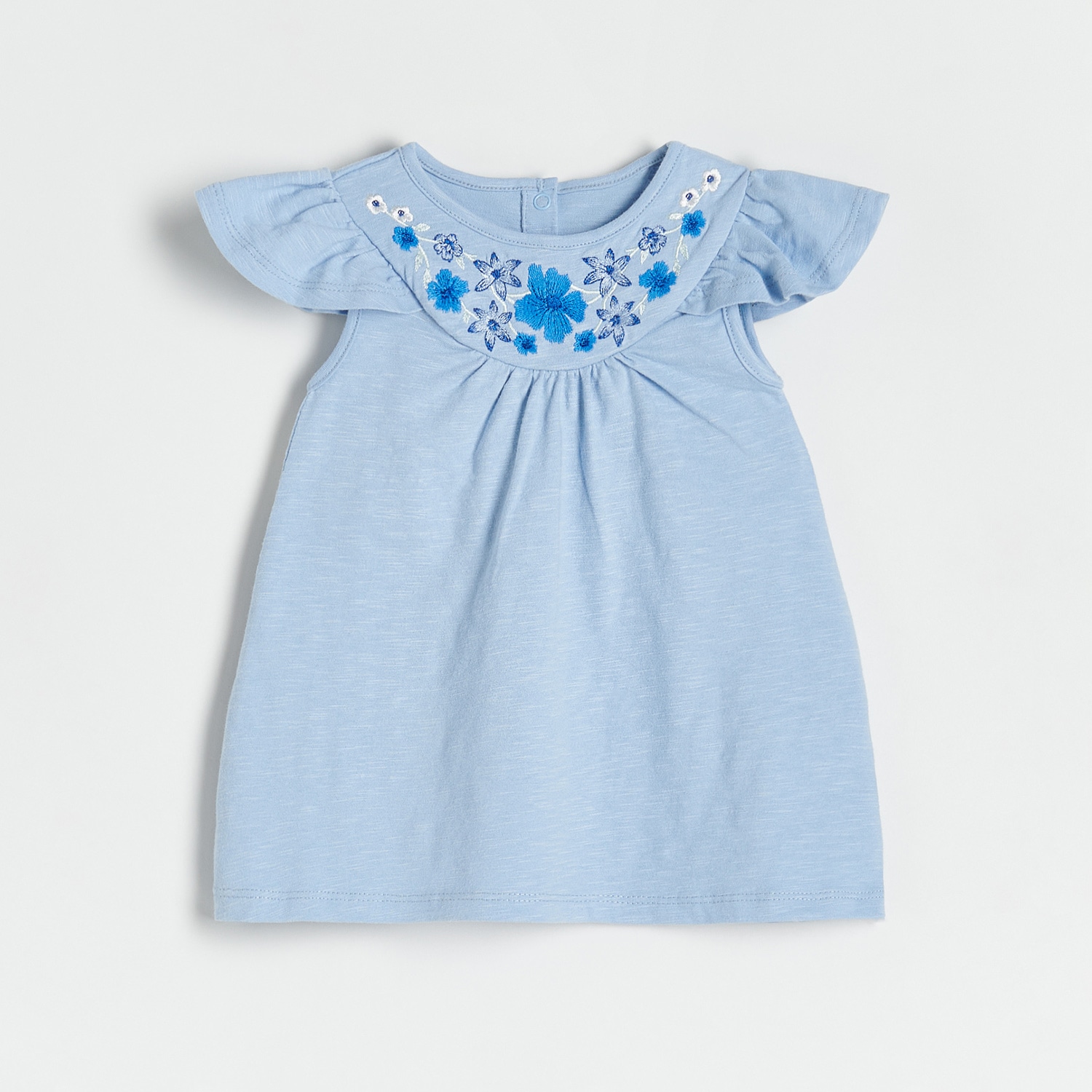 Reserved - Sukienka z haftem - Niebieski