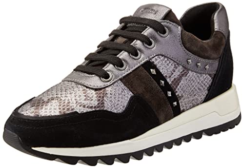 Geox Dziewczęce D Tabelya A sneakersy, Dk Grey Black, 35 EU