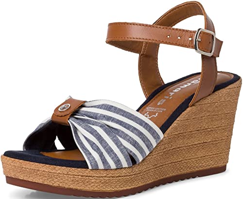 Tamaris Sandały damskie 1-1-28346-20, Cuoio/Stripes, 41 EU, Cuoio Stripes, 41 EU