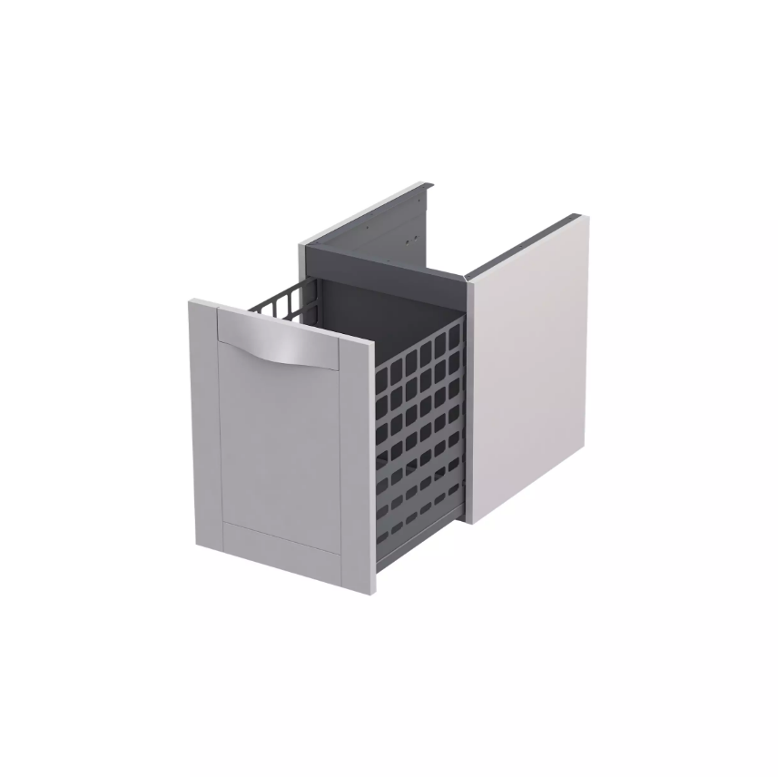 Oristo Szafka wisząca boczna niska SKAGEN 40 cm z koszem, PIASKOWY MAT OR49-SN1S-40-10