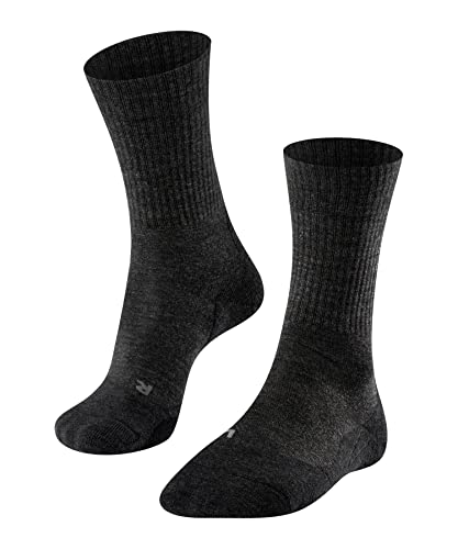 FALKE Mężczyźni Skarpety do wędrówek TK2 Explore Wool M So Oddychający I Szybkoschnący przeciw pęcherzom grube 1 Para, Szary Smog 3150, 42-43