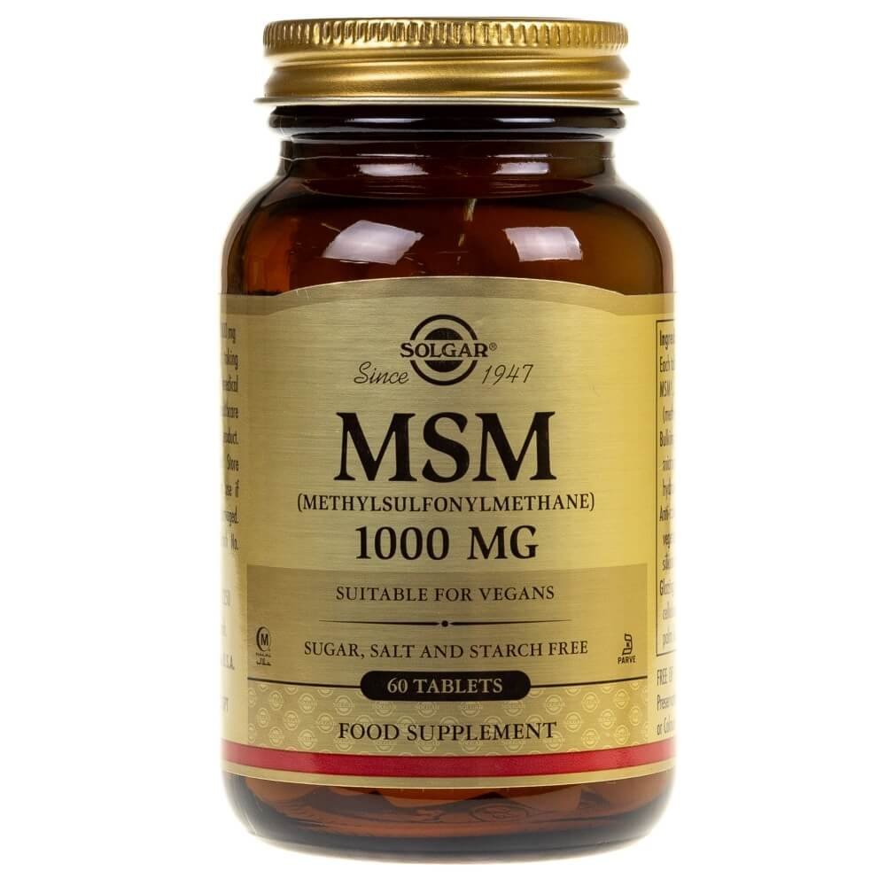 Solgar Solgar, MSM, 1000 mg, 60 tabletek