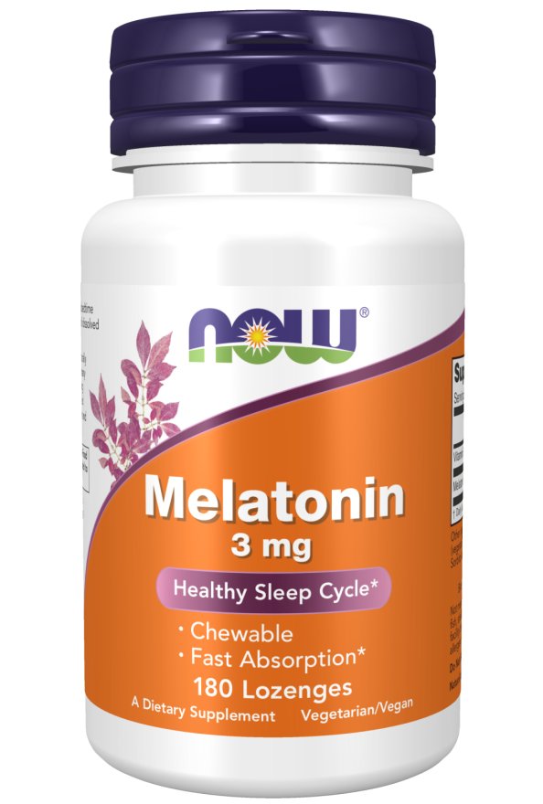 Now Foods, Melatonina 3 mg do ssania, 180 kaps.