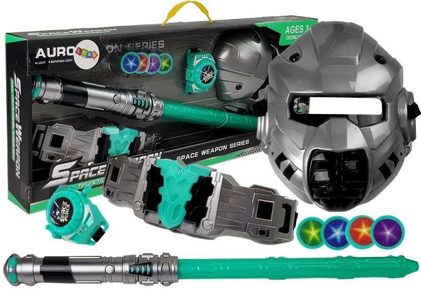 Import LEANToys Zestaw Kosmiczny Miecz Pas Świetlny Miotacz Dysków Maska LT-7850-0
