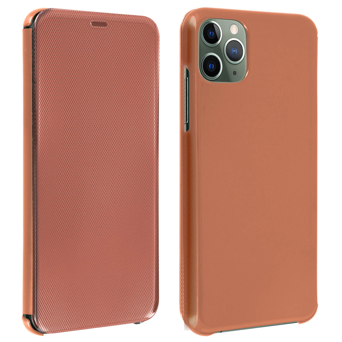 Etui z klapką Apple iPhone 11 Pro Przezroczyste, sztywne, cienkie i lekkie z klapką – różowe złoto
